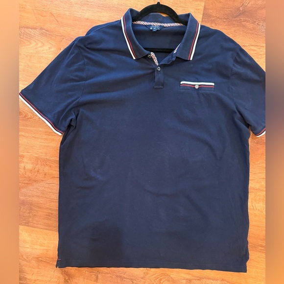 2/$30 Ben Sherman Navy Polo Shirt with Red and White Accents size XL - Picture 3 of 7
